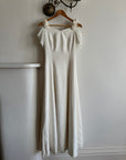 Vintage 90s Crepe Rosette Wedding Dress
