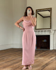 Vintage 90s Crepe Cowl Neck Slip Dress Dusty Rose