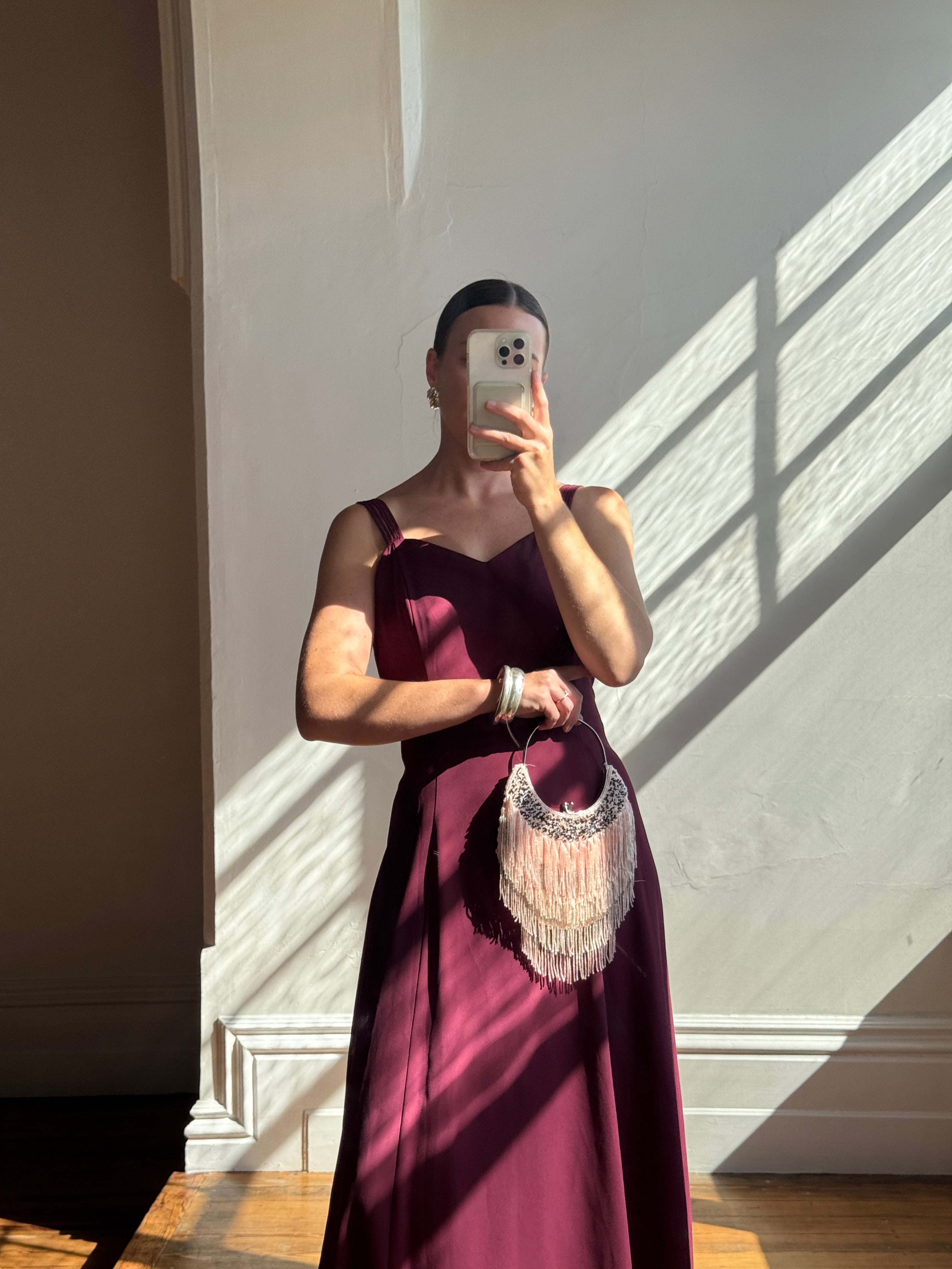 Vintage 90s Australian Made Plum Strappy Dress
