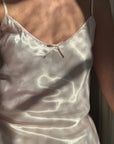 Vintage Satin Baby Pink Cami With Bow