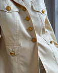 Vintage 90s Escada Butter Yellow Blazer with Gold Buttons