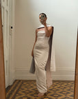 Vintage 90s Satin Classic Bow Bridesmaid Dress with Large Sash Baby Pink