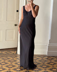 Vintage 90s Bias Cut Prom Dress Noir