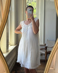 Vintage 50s Wedding Morning Ruffle Slip Ivory