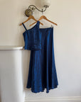 Vintage 90s Midnight Blue Crinkle Two Piece Set