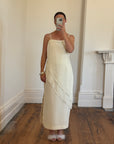 Vintage 90s Embroidered Column Wedding Dress