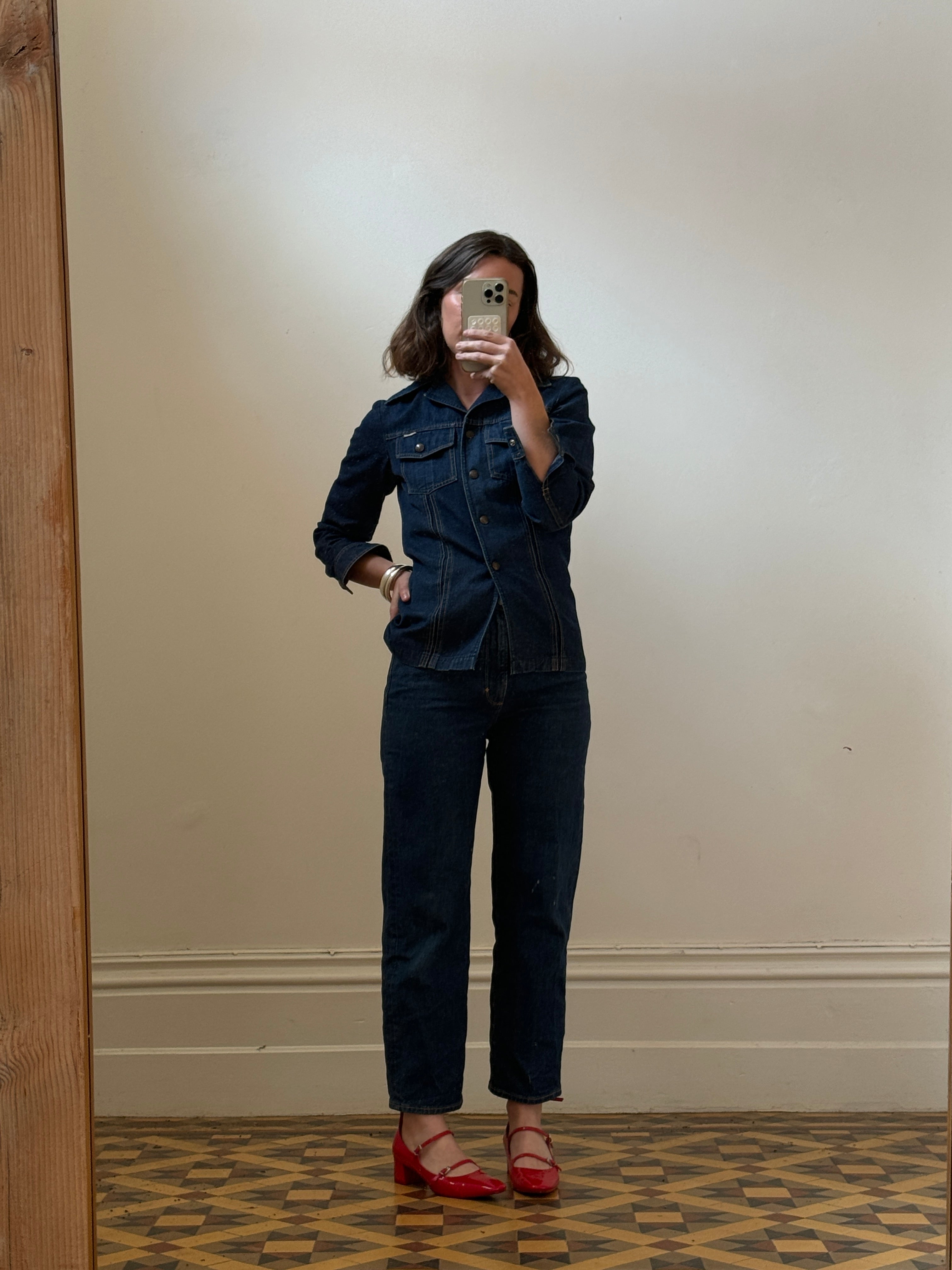 Vintage 90s Western Fitted Denim Shirt