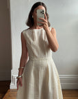 Vintage 60s Crinkle Classic Dress Creme