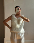 Vintage 80s Polar Faux Fur Tank Top