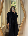 Vintage Australian Made Wool and Cashmere Oversized Coat Noir