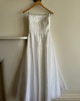 Vintage 90s Princess Strapless Wedding Dress