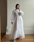Vintage 70s Swiss Dot Prairie Wedding Dress