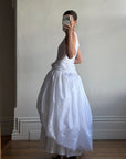 Vintage 90s Strappy Wedding Dress With Rosette Cape Pearl