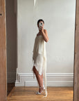 Vintage Y2K Strapless Pure Silk Fairy Dress Creme