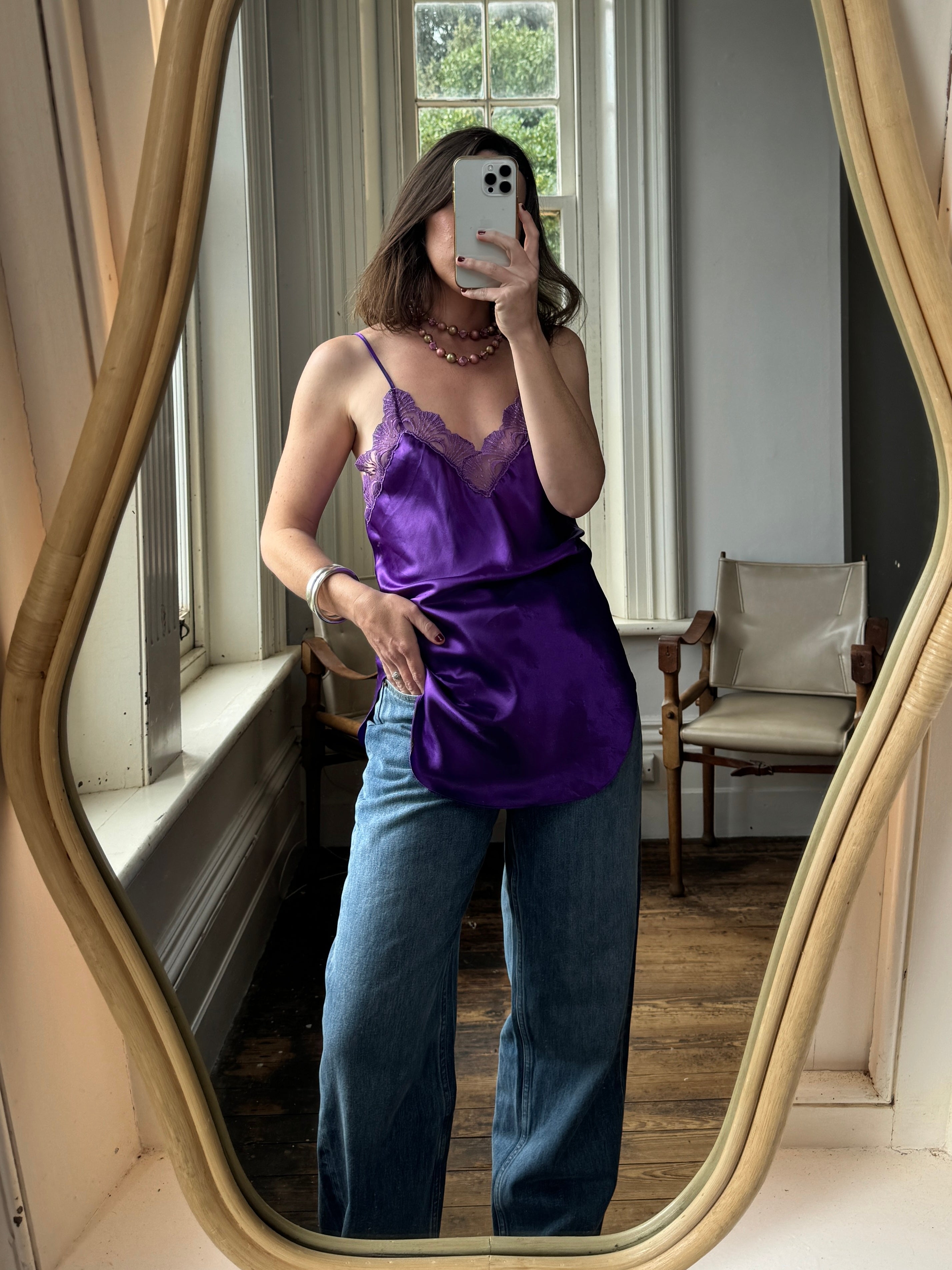 Vintage 90s Victorias Secret Amethyst Satin Slip