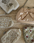 Vintage Champagne Satin Bow Bag