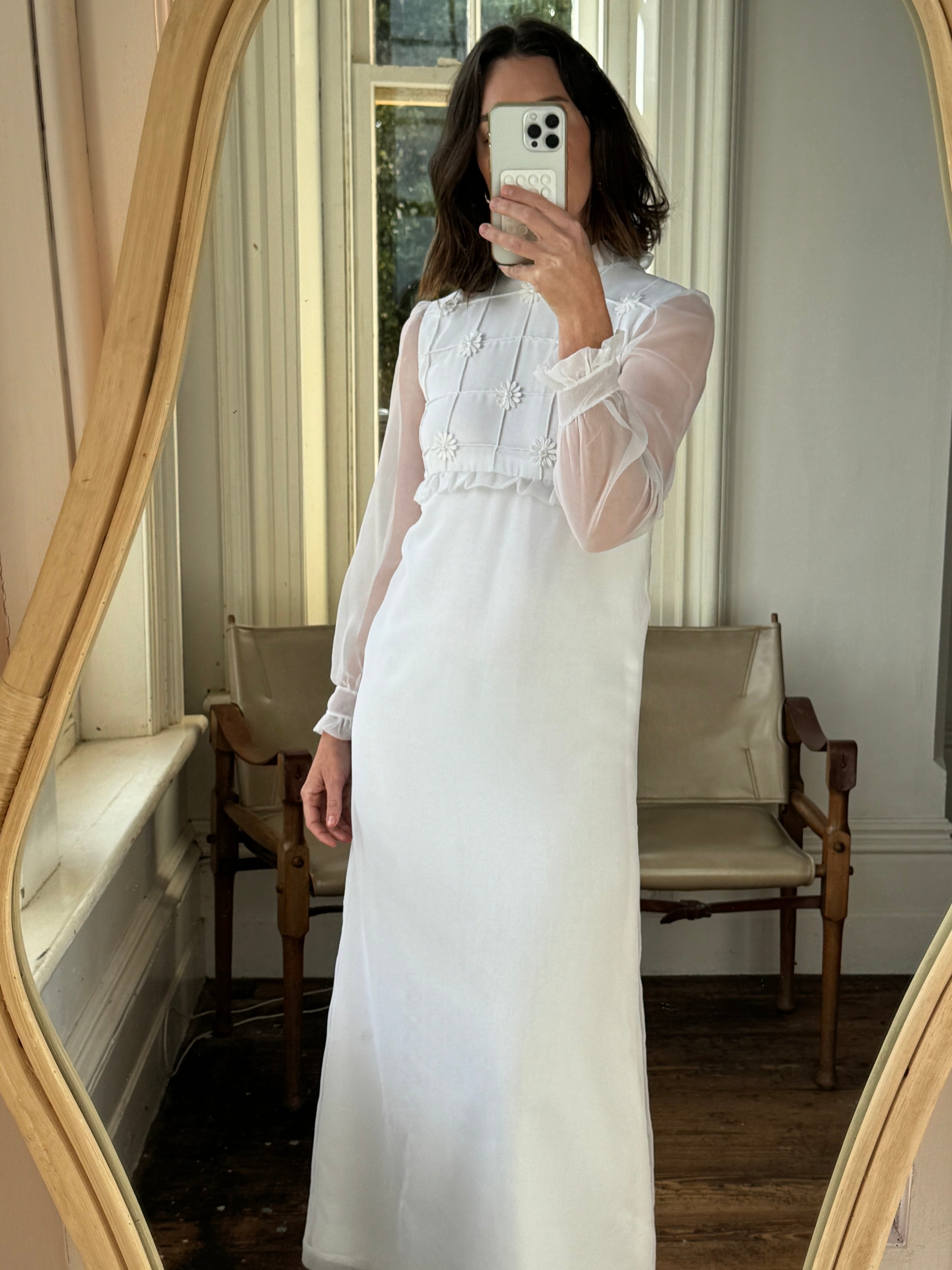 Vintage Empire Daisy and Crystal Bridal Midi