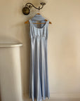 Vintage 90s Australian Made Satin Prom Dress with Scarf Ice Blue