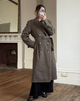 Vintage 70s Showerproof Double Breasted Trench Coat Olive