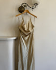 Vintage 90s Gold Shimmer Backless Gown