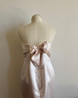 Vintage 90s Satin Classic Bow Bridesmaid Dress Baby Pink