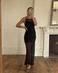 Vintage 90s Archival Jenny Bannister Sheer Slip Dress Noir