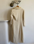 Vintage 70s Wool Blend and Faux Fur Coat Creme