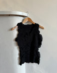 Vintage 90s Yoshiki Hishinuma Crinkle Petal Top Black