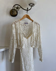 Vintage 90s Australian Made Lace Bridal Slip and Bolero