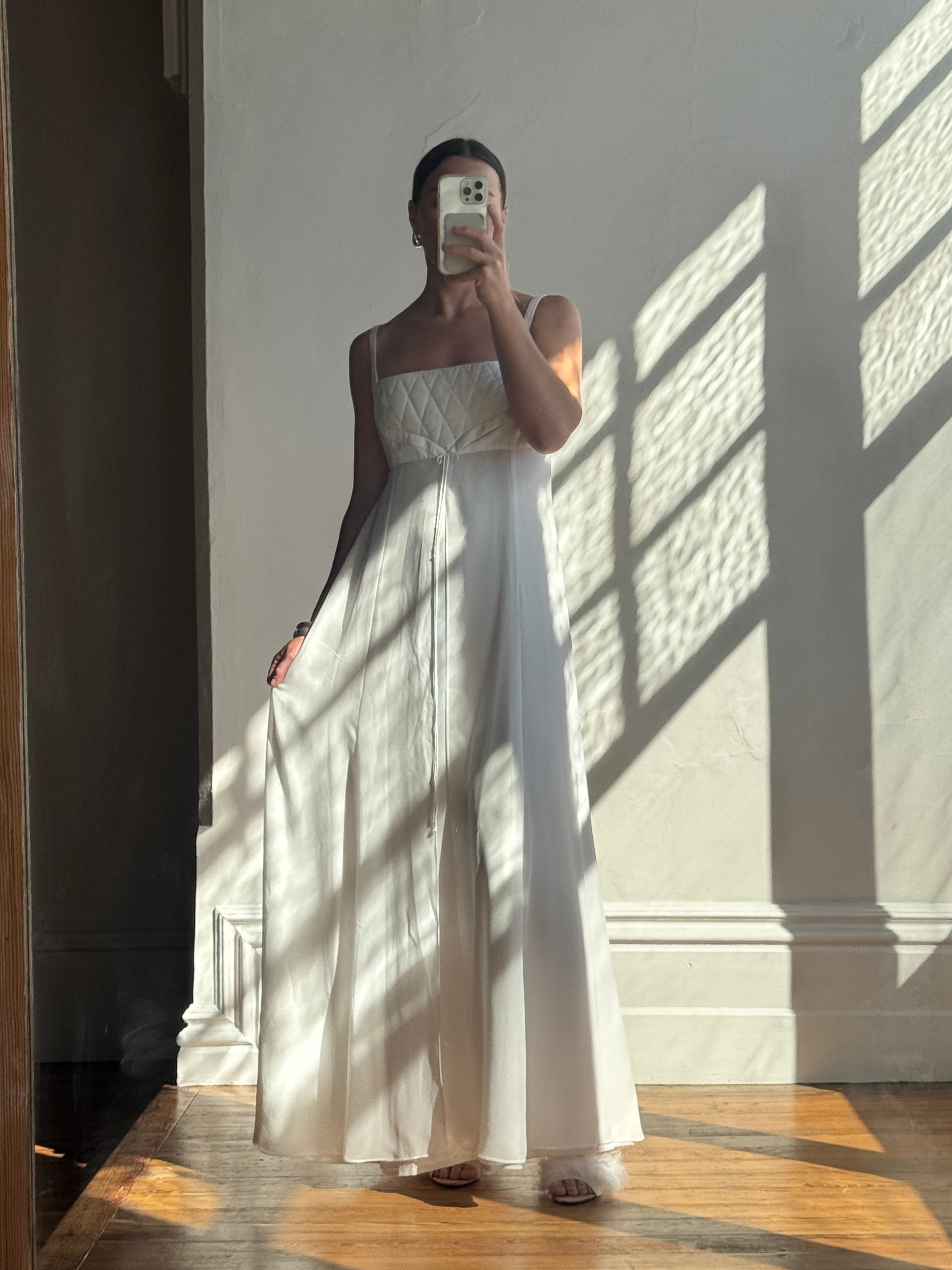 Vintage 90s Quilted Australian Made Slip Wedding Dress