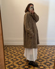 Vintage Brown Herringbone Wool Coat