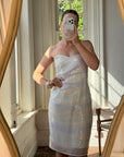Vintage 90s Pure Silk Pastel Sequin Party Dress