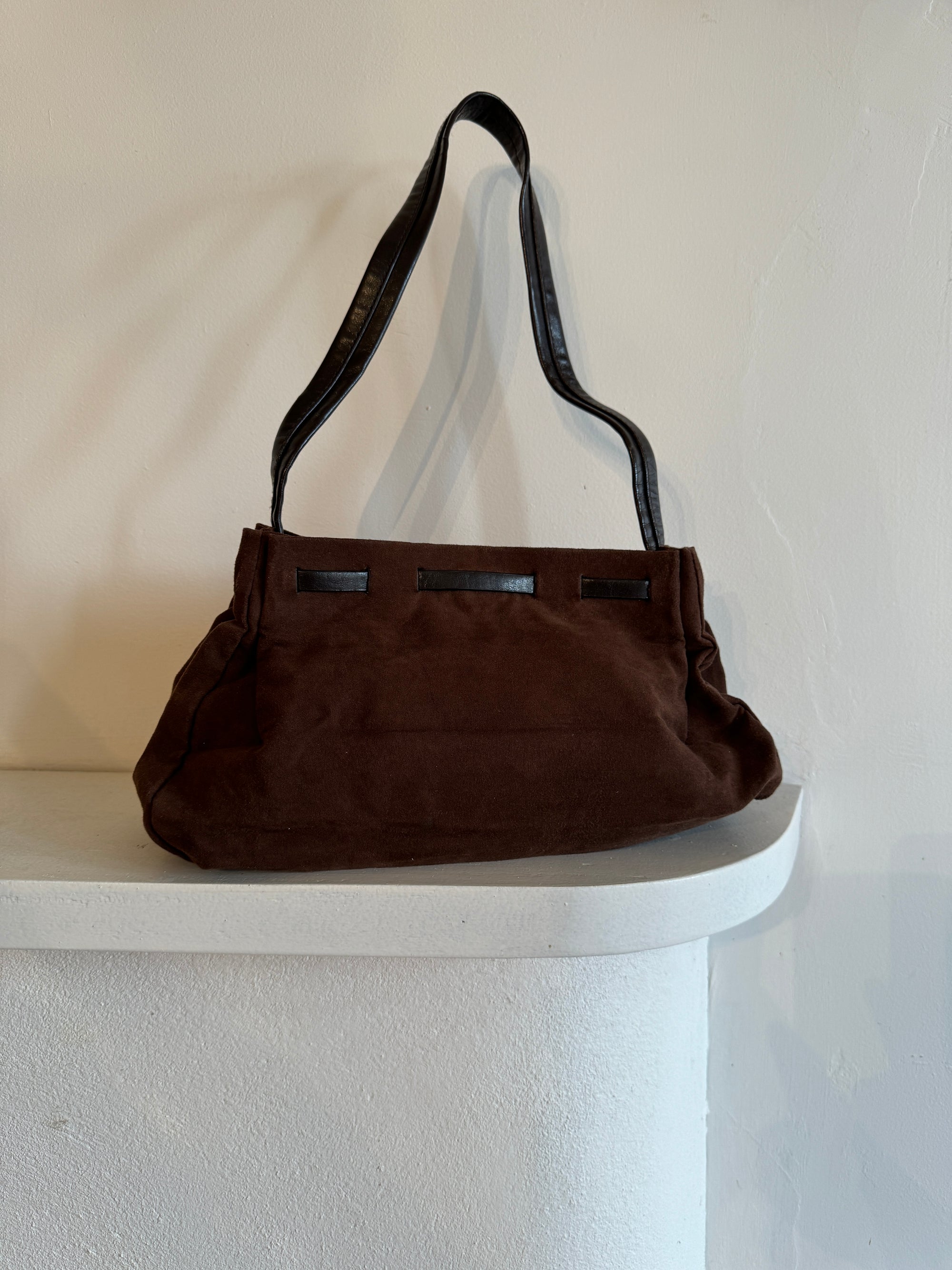 Vintage 90s Suede Buckle Handbag