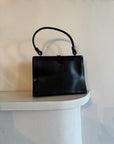 Vintage Black Leather Petite Briefcase Bag