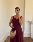 Vintage 90s Australian Made Plum Strappy Dress