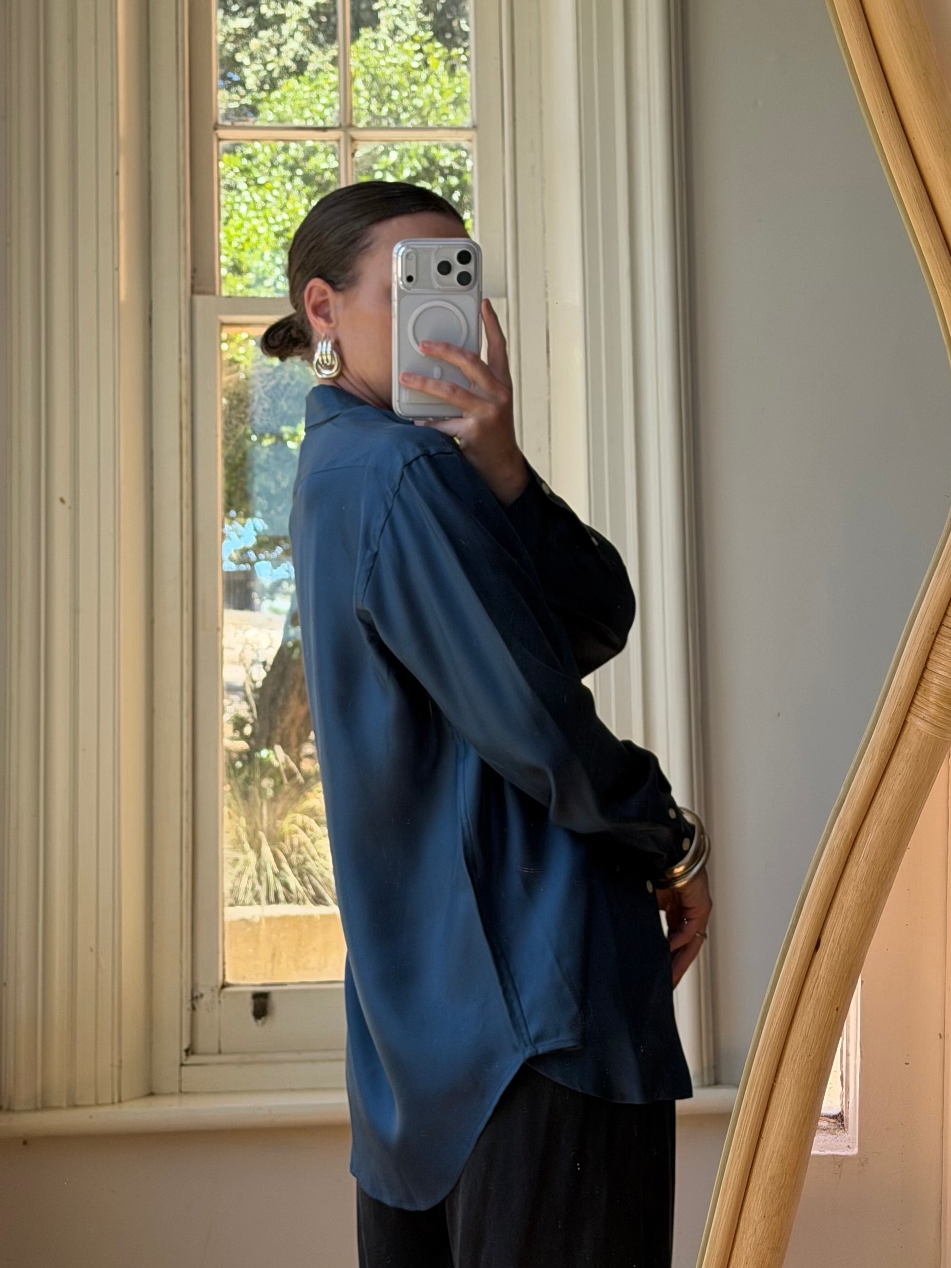 Vintage 90s Ralph Lauren Silk Shirt Teal – Call Me The Breeze