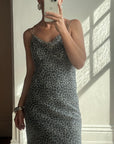 Vintage 90s Australian Made Cowl Neck Slip Dress Cool Leopard