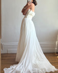 Vintage Y2K Cupcake Strapless Chiffon Wedding Gown