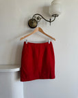 Vintage 90s Wool Blend Boucle Mini Skirt Red