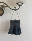 Antique 1920s Beaded Art Deco Evening Bag Navy
