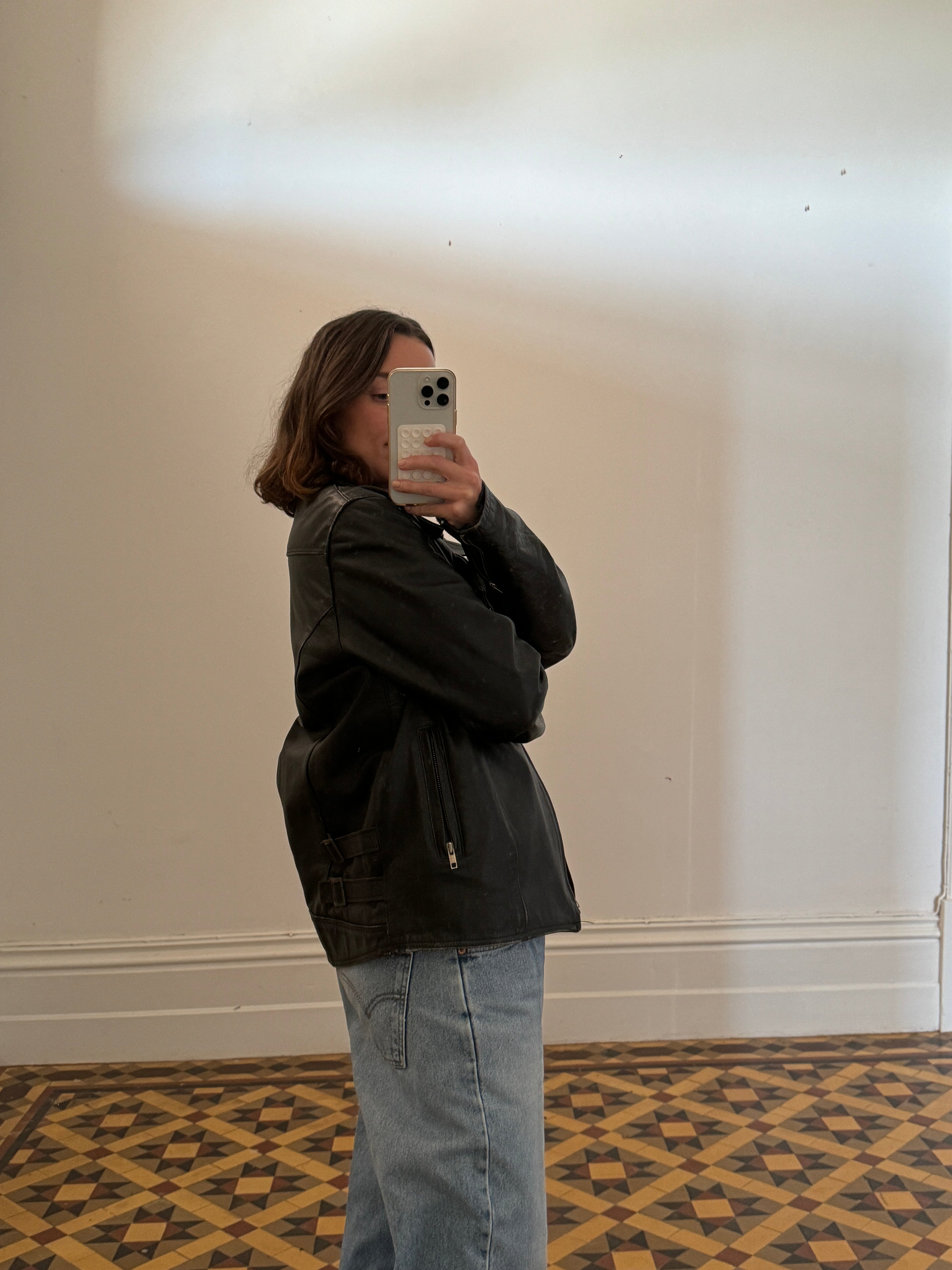 Vintage Chunky Leather Biker Jacket