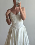 Vintage 1992 Corset Satin Strappy Wedding Gown