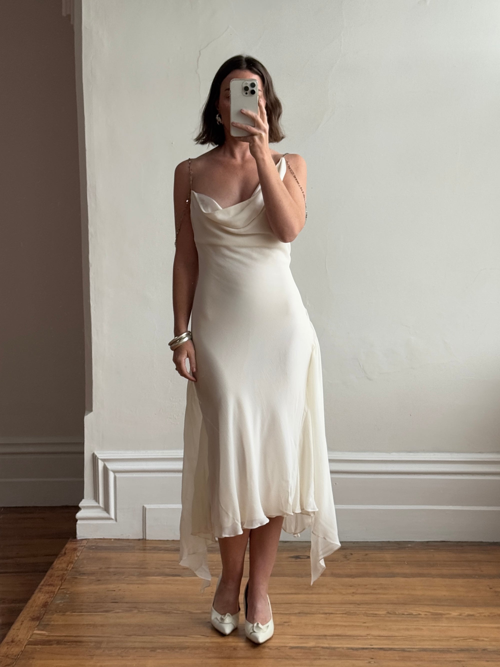 Vintage 2002 Collette Dinnigan Runway Documented Pure Silk Butterfly Dress