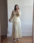 Vintage 70s Tiered Lace Tunic Wedding Dress Creme