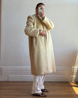 Vintage 60s Shearling Wool Long Coat Creme