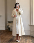 Vintage 70s Wool Blend and Faux Fur Coat Creme
