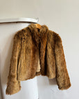 Vintage Caramel Faux Fur Jacket