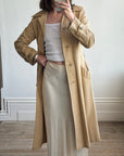Vintage 70s Caramel Leather Trench Coat