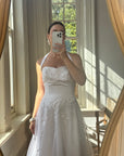 Vintage 90s Basque Halter Embellished Wedding Gown