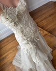 Vintage 90s Pure Silk Couture Origami Wedding Dress